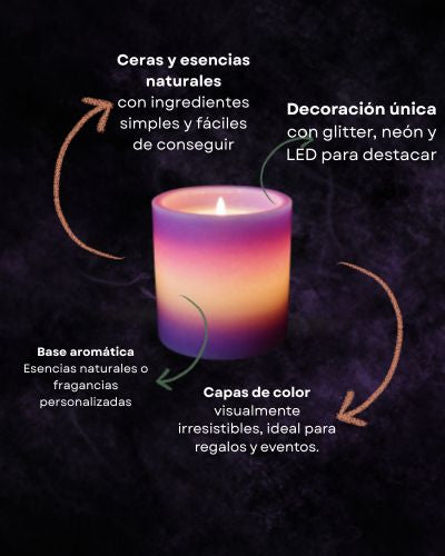 Ebook Velas Artesanales: Neon, Glitter y LED + Bonus