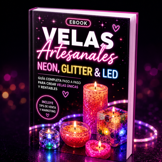 Ebook Velas Artesanales: Neon, Glitter y LED + Bonus