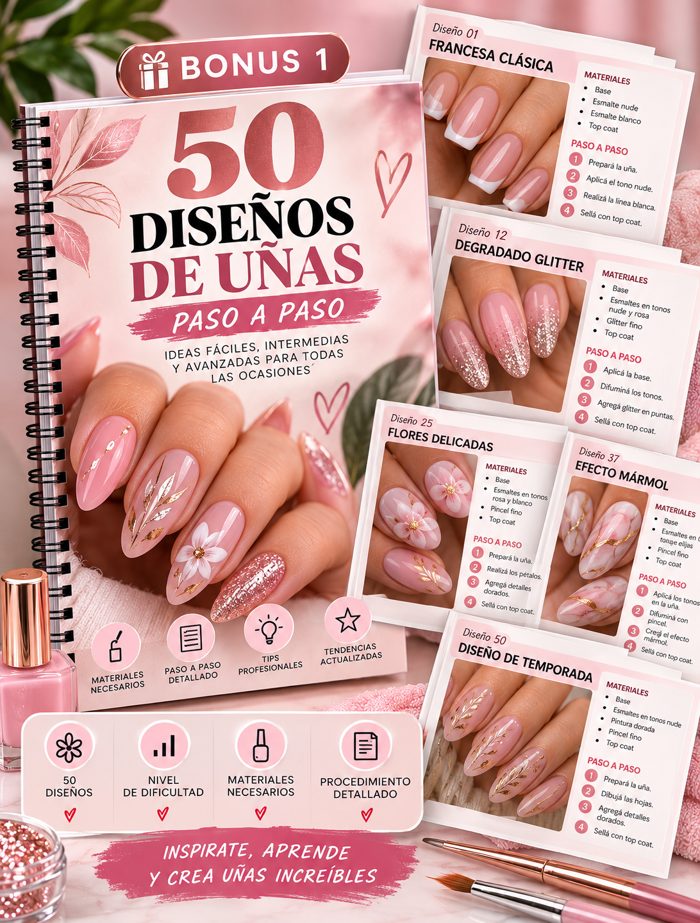 Bonus 1: 50 Diseños de uñas paso a paso